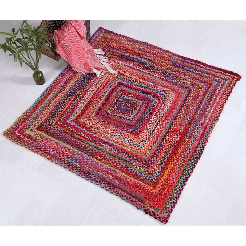 Lolita Striped Cotton Area Rug, Square 150cm