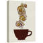 Tasse de café brune avec motif floral illusion abstrait maison moderne, décor minimaliste-98160847