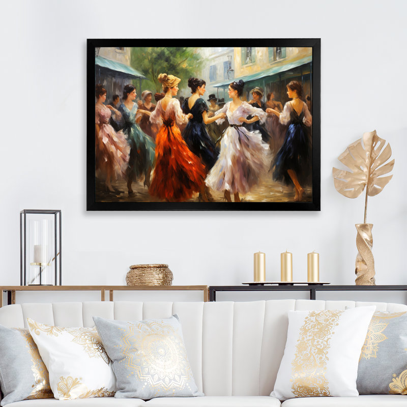 «Dance In Paris I», reproduction sur toile, H 12 po x l 20 po x P 1 po, Cadre photo noir