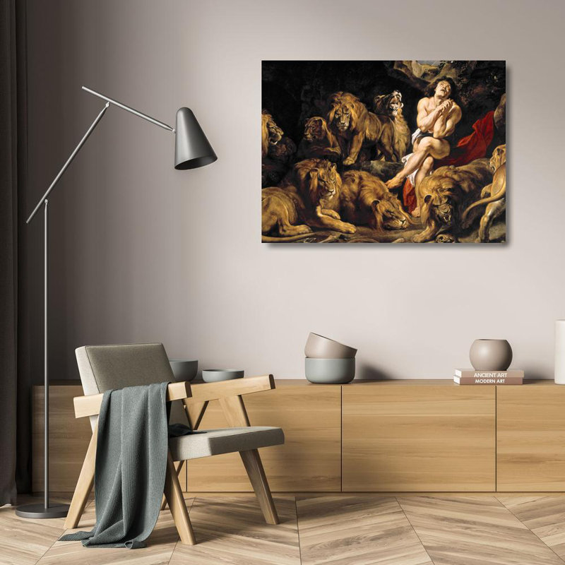 Daniel in the Lion's Den, 18" H x 24" W