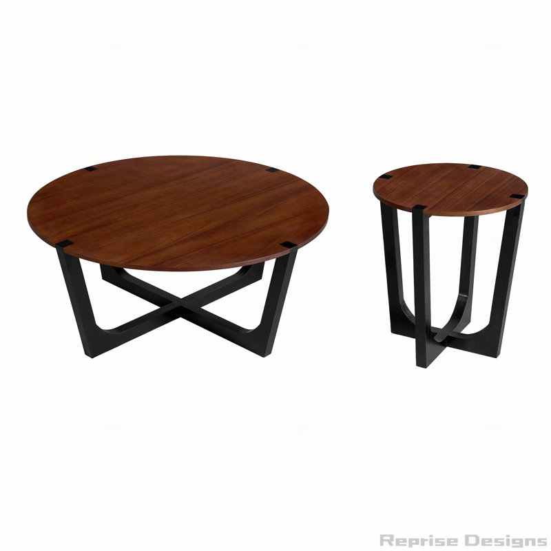 Ensemble de table basse et de table d'appoint en bois d'acacia, élégance moderne et fabrication durable pour des espaces de vie polyvalents