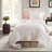 Charming Pink And White Bedding Set, Microfiber Quilt For Cozy Bedrooms