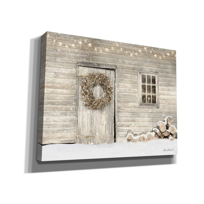 «Old Farm Christmas» par Lori Deiter, art mural sur toile, H 26 po x l 34 po x P 1,5 po