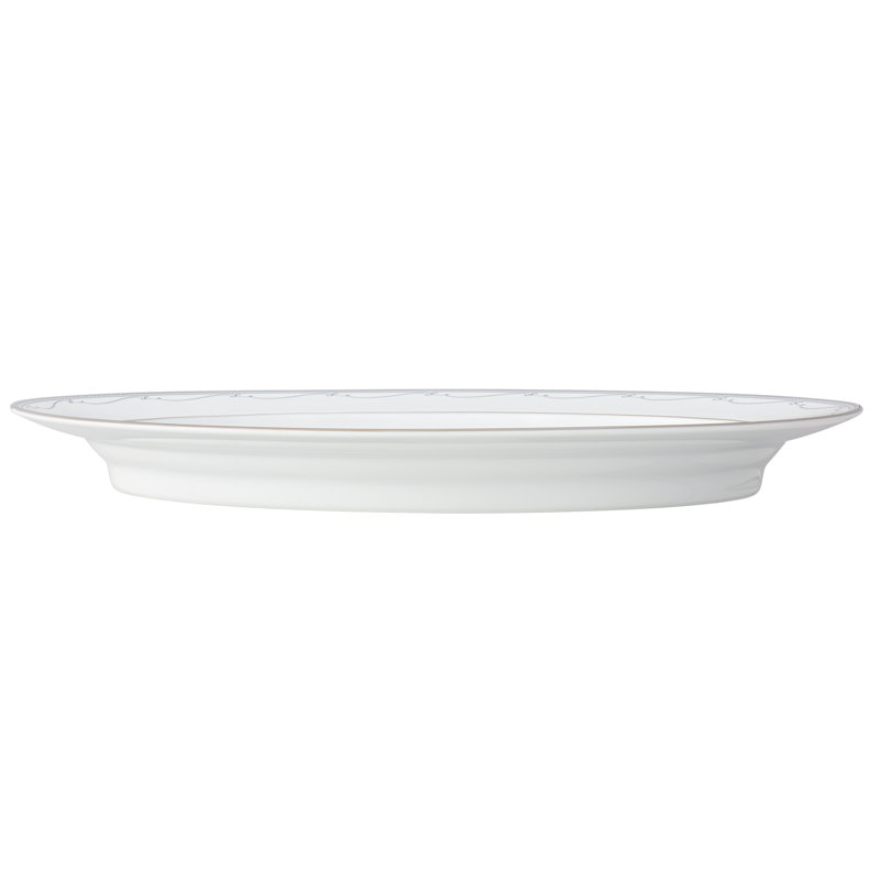Noritake Satin Flourish Oval Platter, 10.75" W x 14" L x 1" H