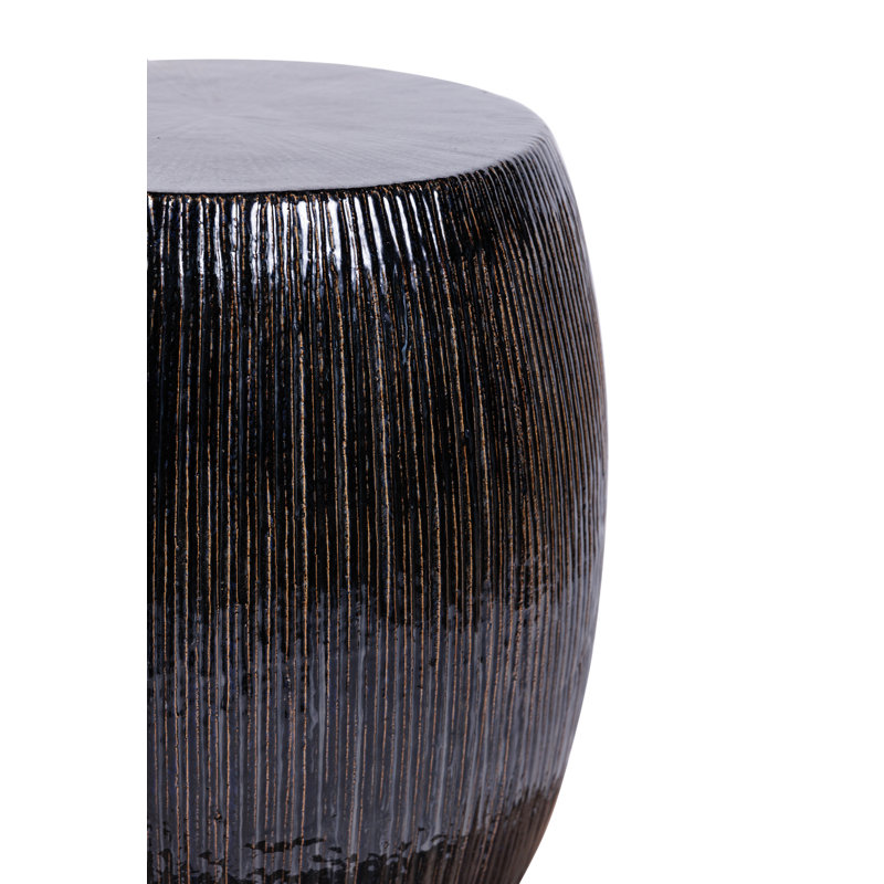 Sunburst Garden Stool, Smoke Semi Gloss