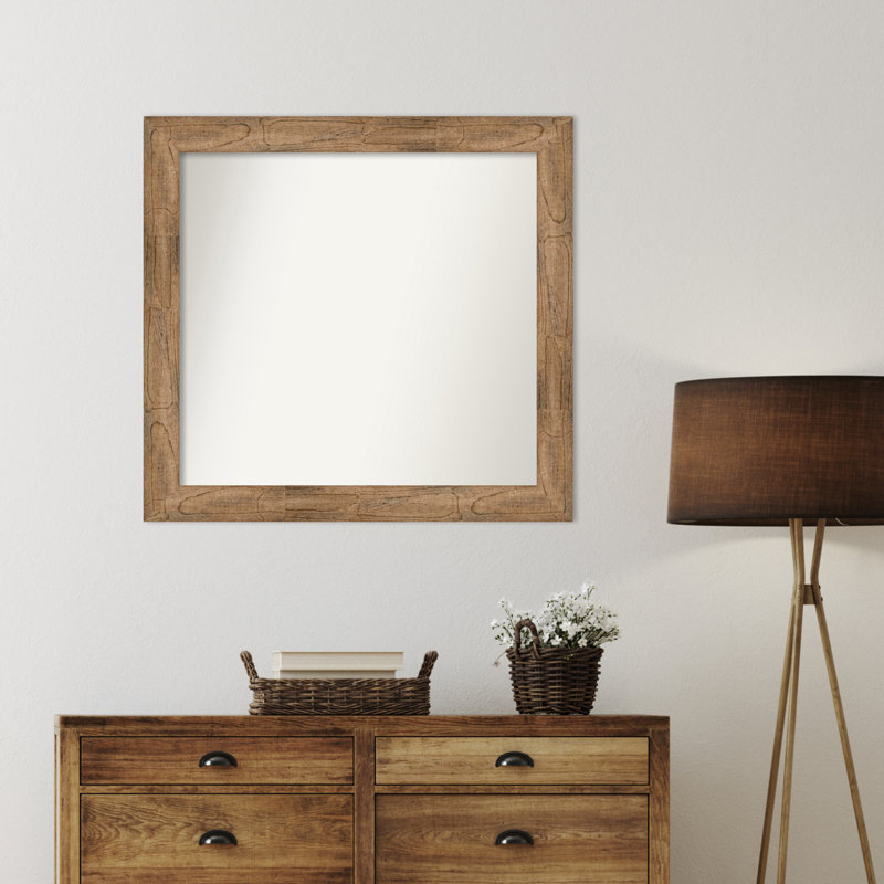 Timmy Solid Wood Wall Mirror, Rectangle, 33.5" x 35.5"
