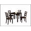 Ensemble de table de salle à manger de style transitionnel 5 pièces avec table carrée et chaises à lattes, durable et peu encombrant pour les maisons modernes