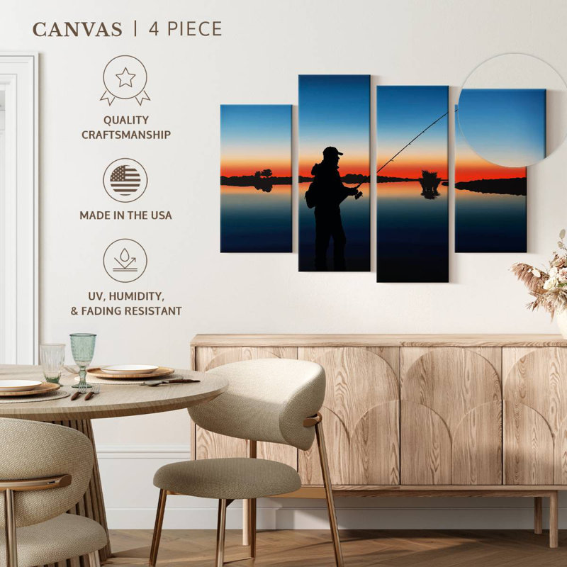 Senne Fishing At Twilight, 54" H x 84" W