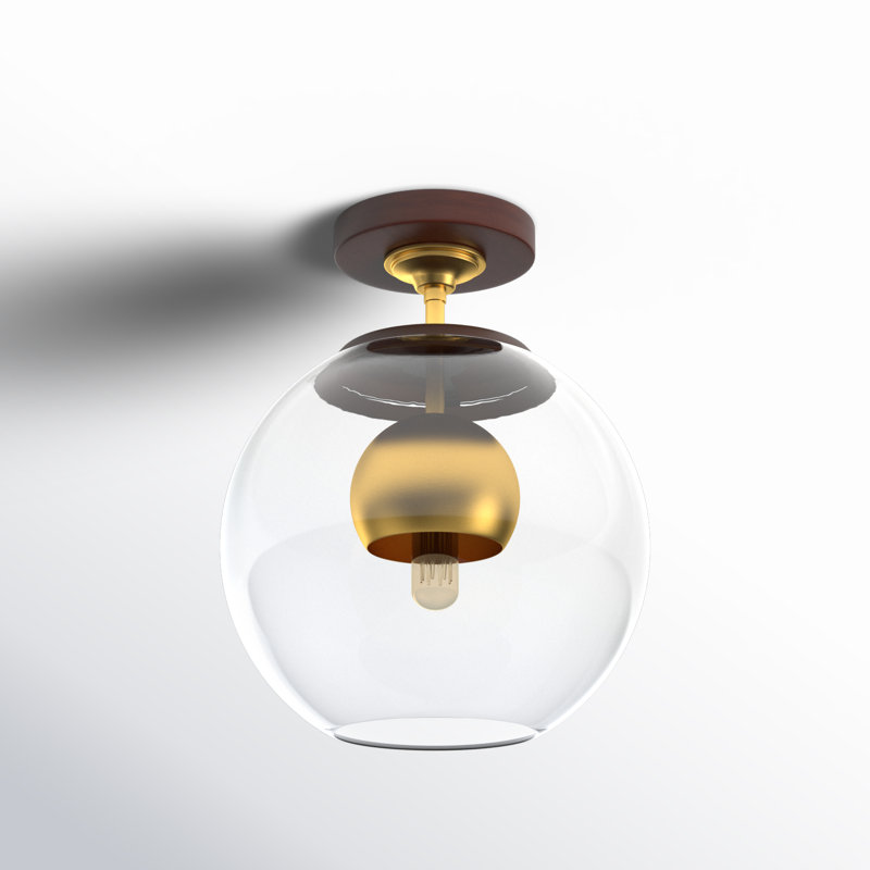 Cardi Single Light Glass Semi Flush Mount