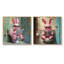 Lapin lisant les nouvelles dans la toilette I - Art mural animal lapin - ensemble de 2 décorations murales modernes-194698151-194698148-194698155