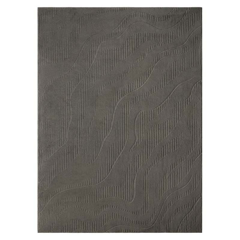 TOWN & COUNTRY EVERYDAY Lane Everwash® Machine Washable Area Rug 6'6x9'2 Charcoal Grey, Rectangle 6'7" x 9'2"