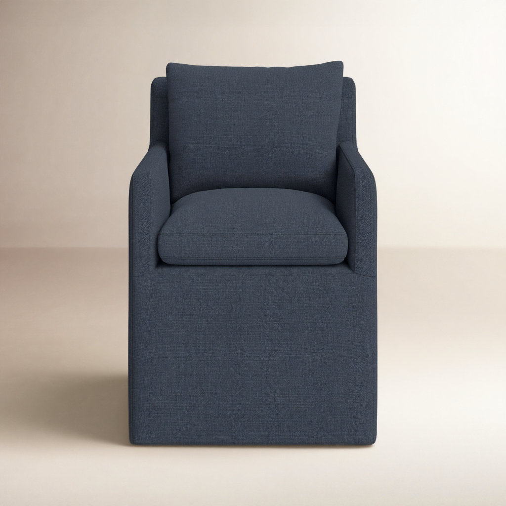Alayaa Linen Armchair, Effie Indigo Performance Linen