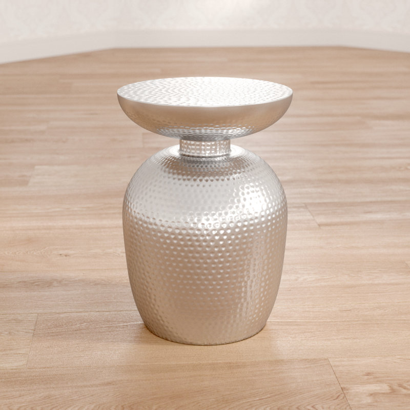 Joetta End Table, Silver