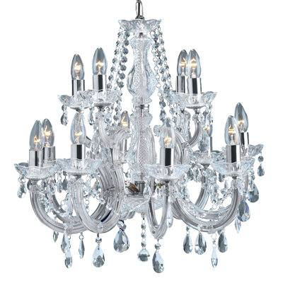 Kelly 12 - Light Candle Style Chandelier