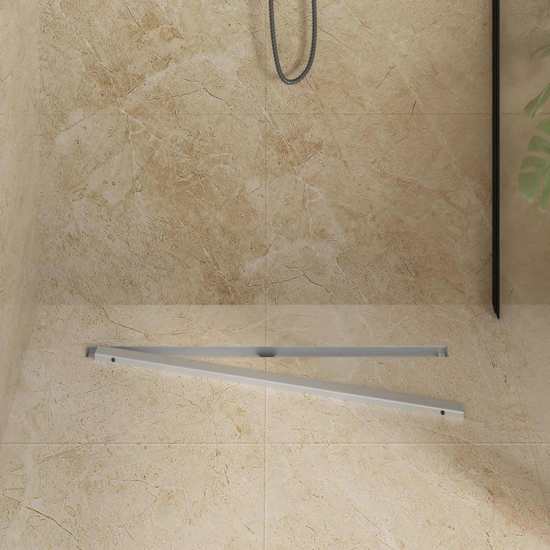  360° Shower Drain With Slim Model Silver Stainless Steel 304 Bathroom