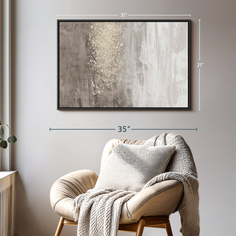 Abstrait «Glitter Rain II», H 21 po x l 31 po
