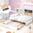 Twin Size Daybed In White With Storage Space, Blackboard, Cork Board, Ports And Trundle - Wood Construction Ports, Board