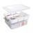 17 QT Plastic Storage Box With Removable Tray Craft Organizers And Storage Clear Storage Container For Organizing Bead, Tool, Sewing, Playdoh