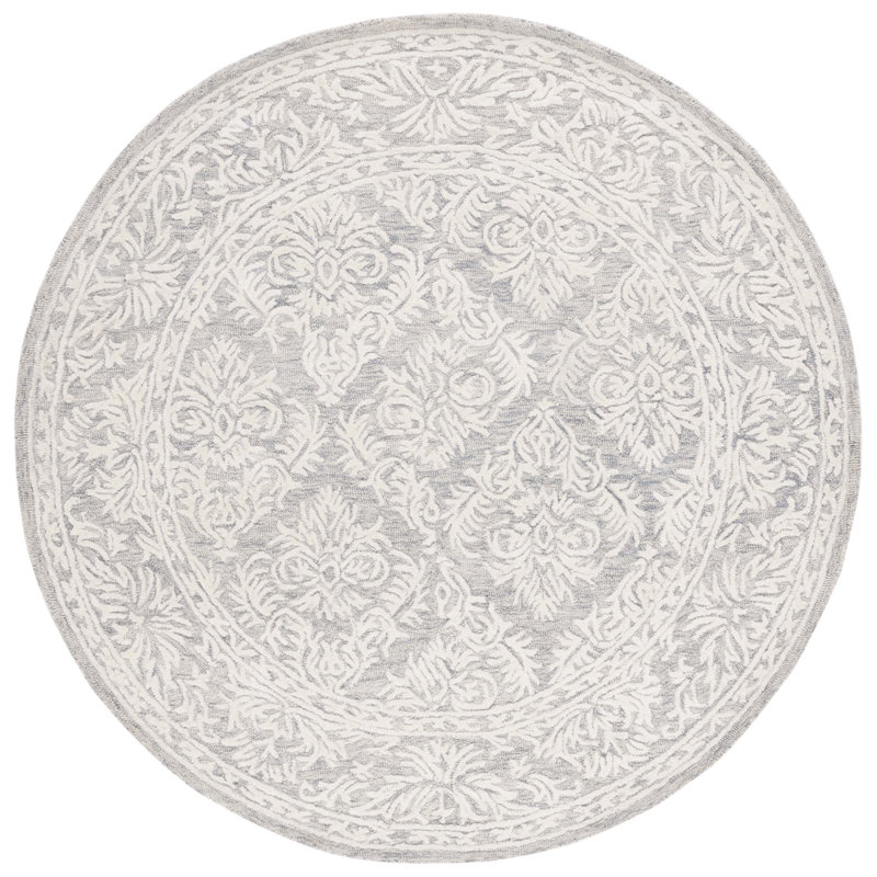 Tapis en laine et coton touffeté à la main Eldwun, Rond 6 pi