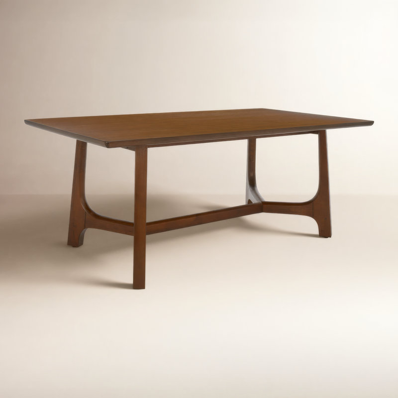 Burk 76" Trestle Dining Table, Medium Oak