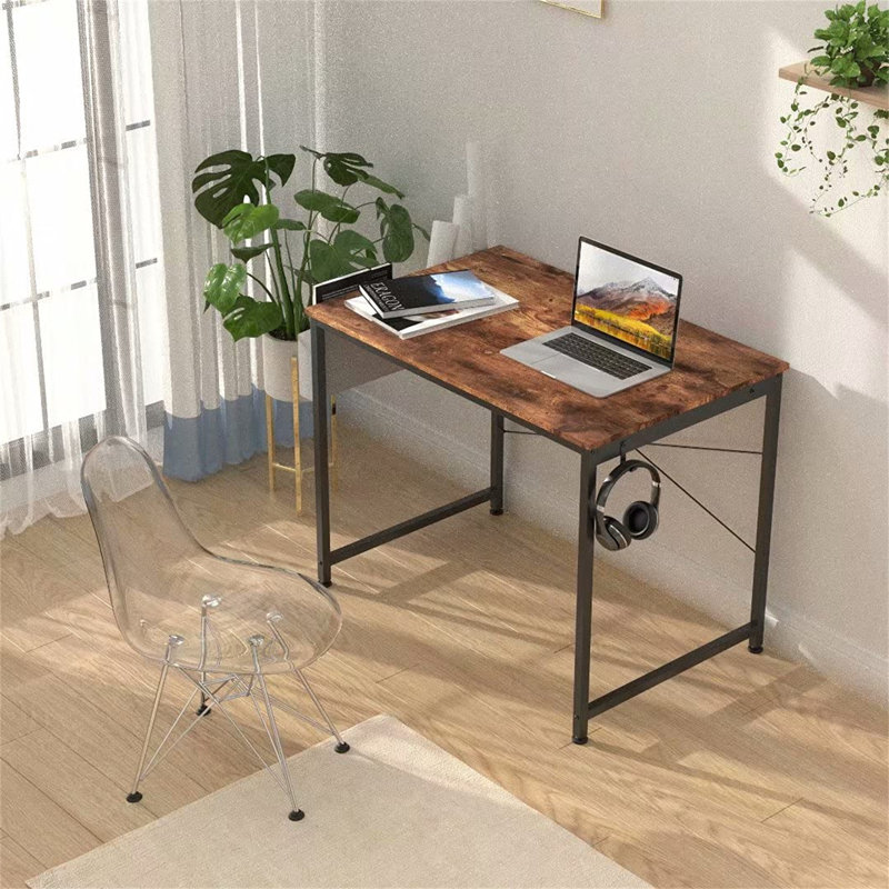 Kokoreta Metal Base Writing Desk, Oak