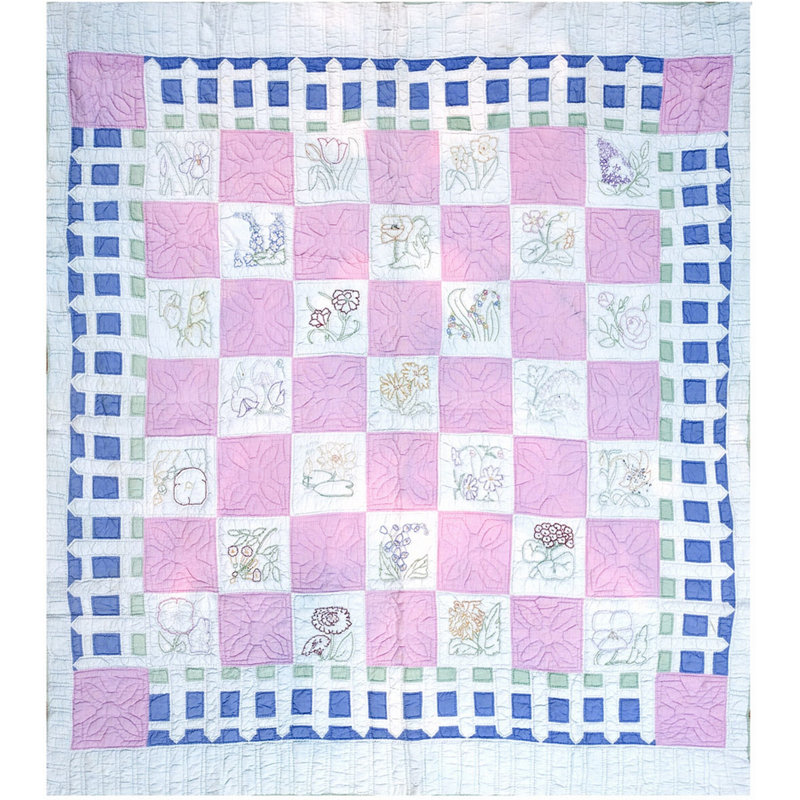 Antique Quilt Small Scatter Size Wool Ivory Rug