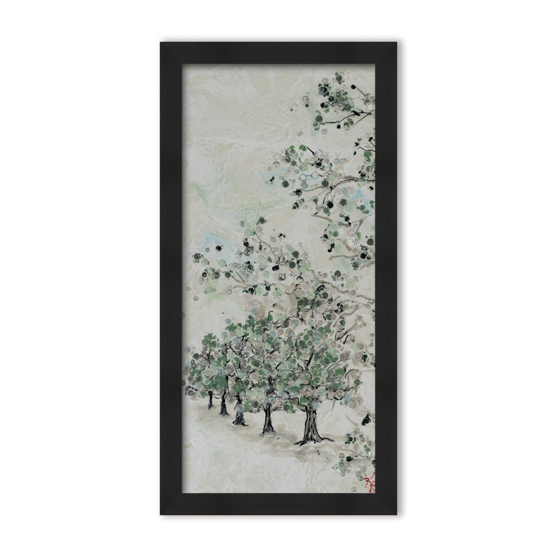 Nature Inspired "Budding Spring" Canvas Wall Art By , 16" H x 8" W x 1.125" D, Black, Framed Print
