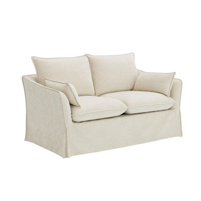Shane Beige Linen Sofa w/2 Pillows