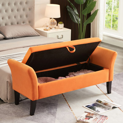 Banc de lit 51,5 po avec velours de rangement