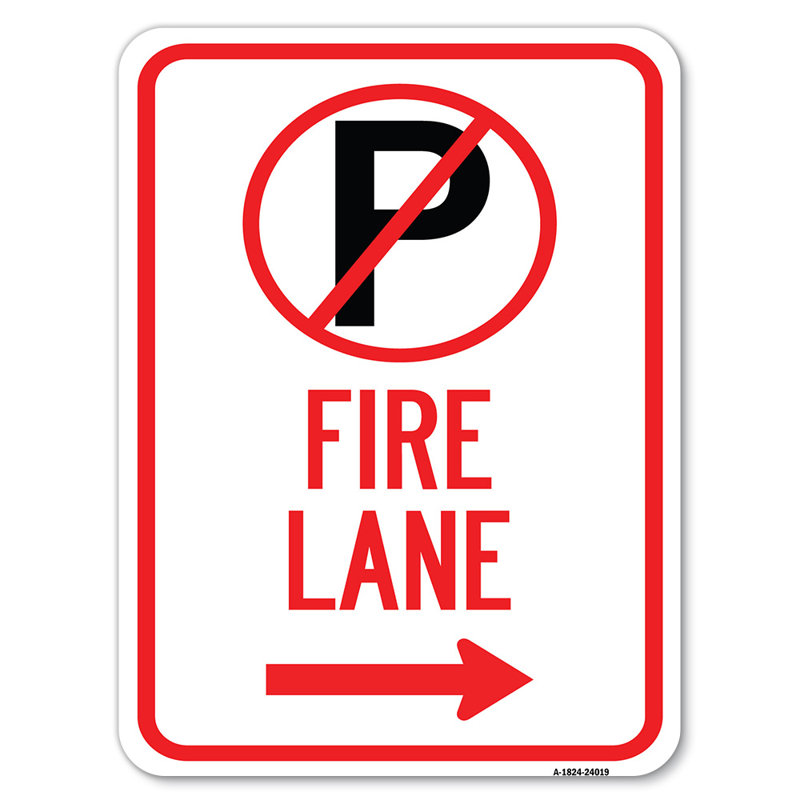 Allée de feu (symbole de non-stationnement) / 24018, H 24 po x l 18 po x p 1 po