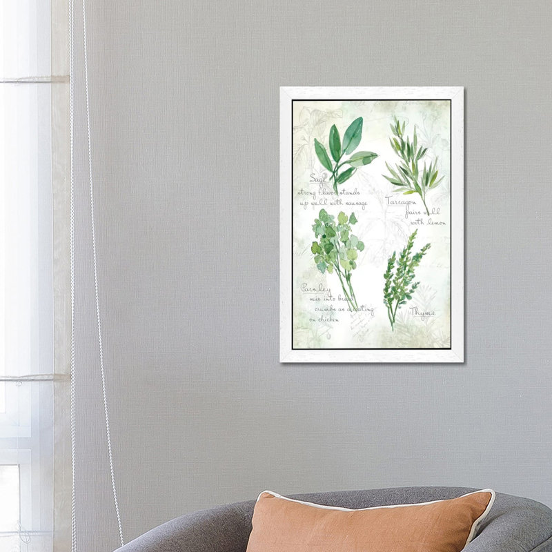 Fresh Herbs II by Carol Robinson - Floater Frame Print on Canvas, 66.04 cm H x 45.72 cm W, White