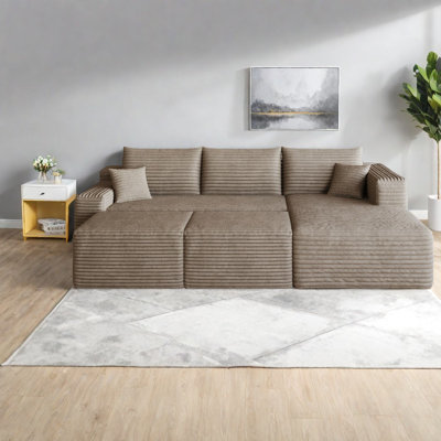Canapé modulaire en velours côtelé 95 po Compression Cloud