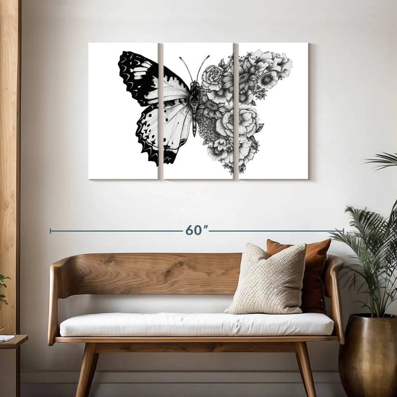 Butterfly In Bloom I, 28" H x 45" W