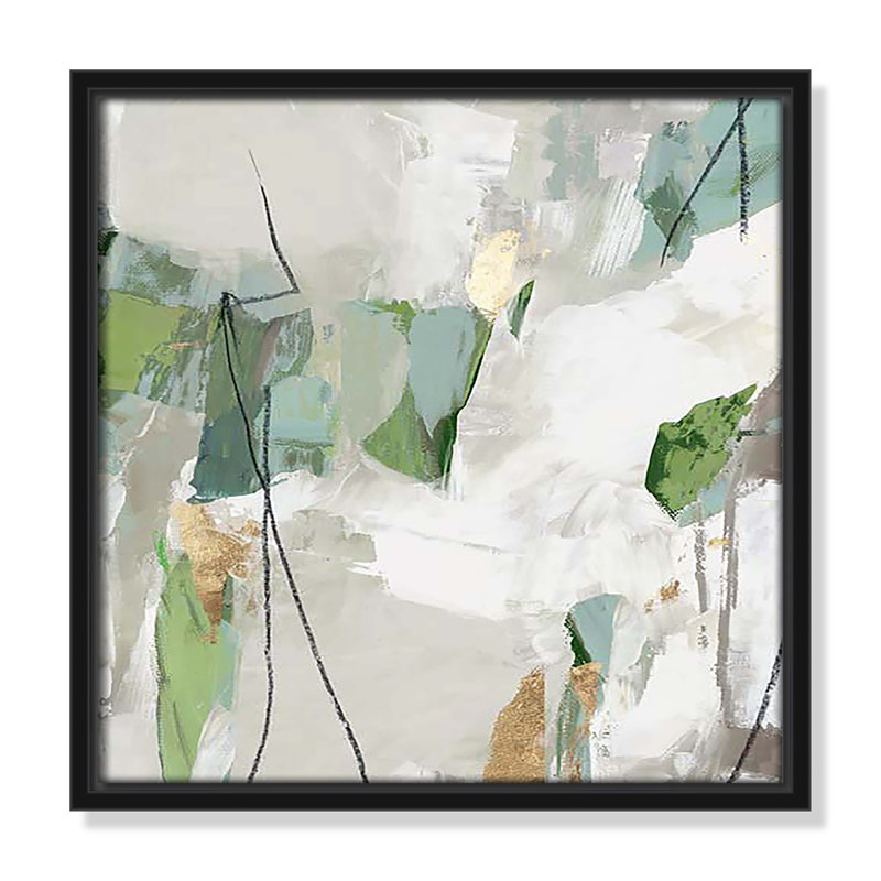 «Enchanted Emerald I» par Tom Reeves, H 13,5 po x l 13,5 po x P 2 po, Cadre flottant noir