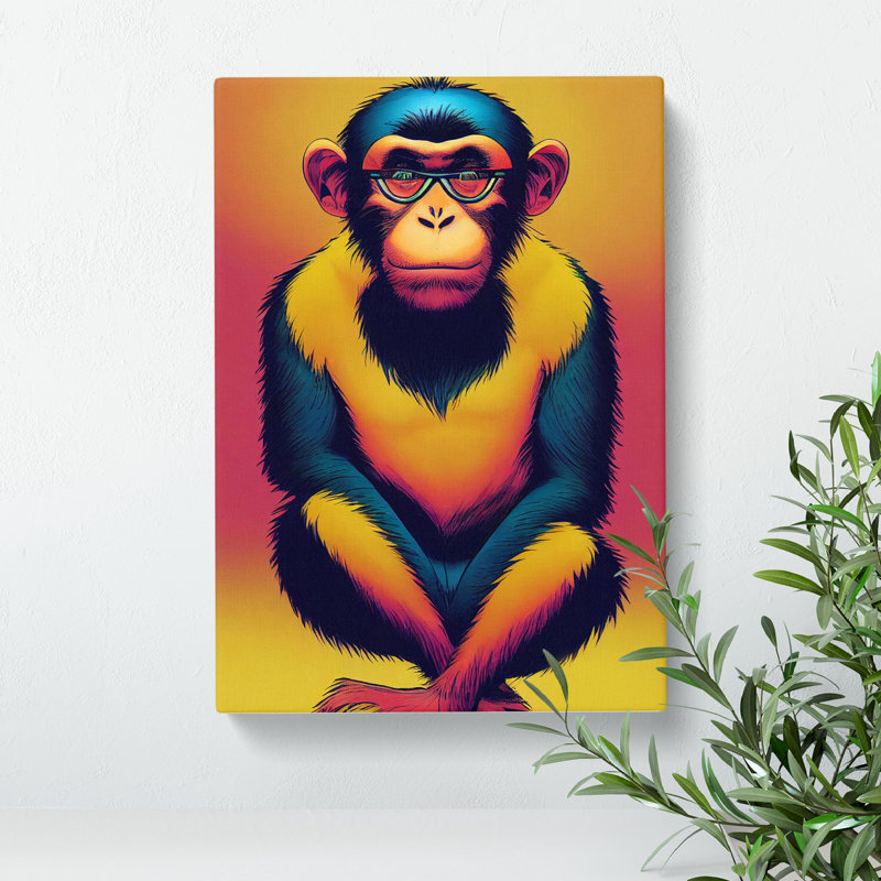 Marvellous Monkey - Wrapped Canvas, 76cm H x 50cm W x 3cm D