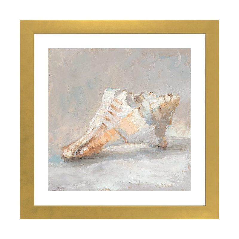 Reproduction d’art sur toile, "Impressionist Shell Study I" par Ethan Harper, H 24 po x l 24 po x p 1 po, Papier encadré doré