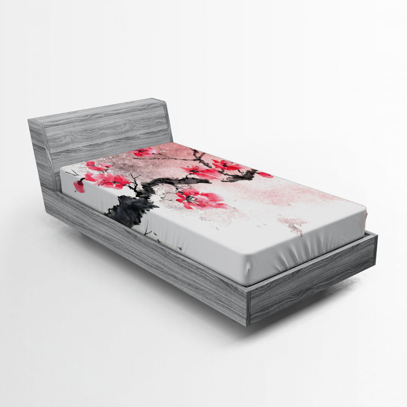 Microfiber Floral Fitted Sheet, Twin Fitted Sheet