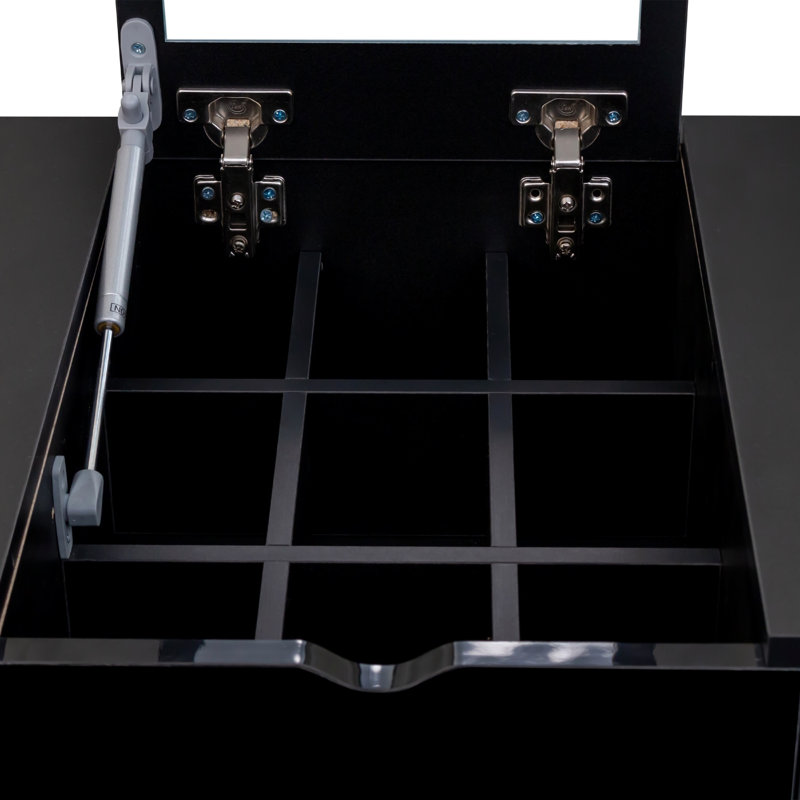 Ensemble coiffeuse avec miroir Makeup, Noir, noir, noir, noir