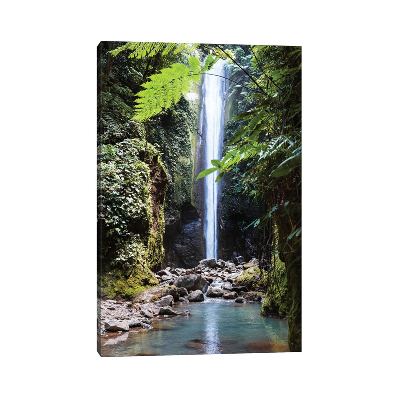 Waterfall in the Jungle, Philippines 1 Piece Wall Art on Canvas, 30.48cm H x 20.32cm W x 1.91cm D, Wrapped Canvas