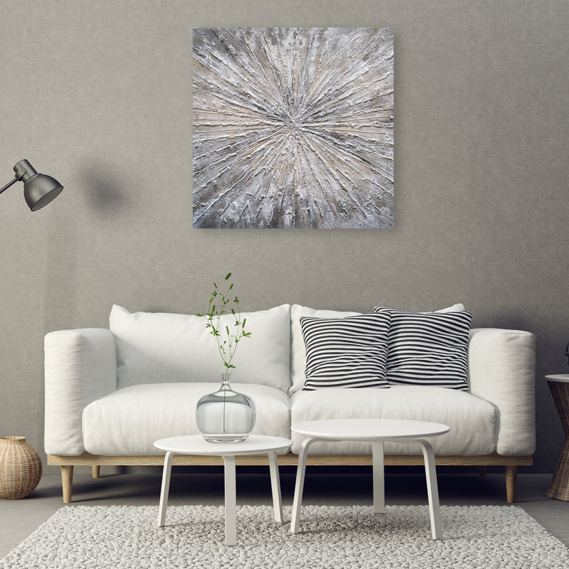 Abstrait - peinture sur toile tendue, H 30 po x l 30 po x P 1,5 po