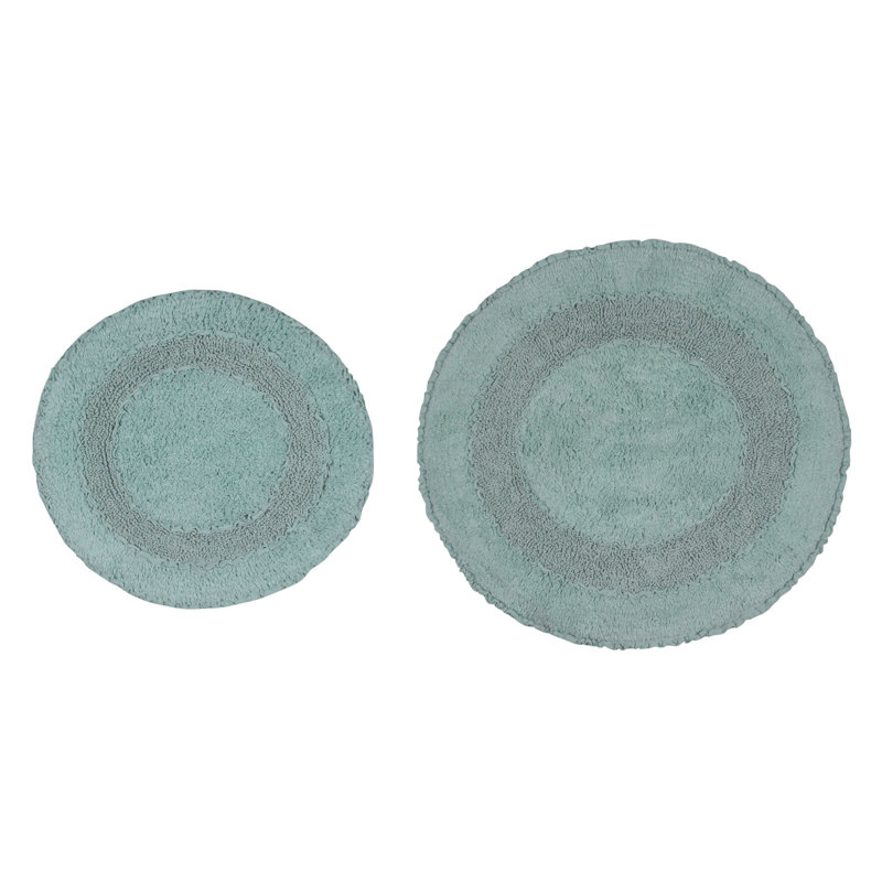 Tapis de bain 100% coton Zorica (ensemble de 2), Bleu