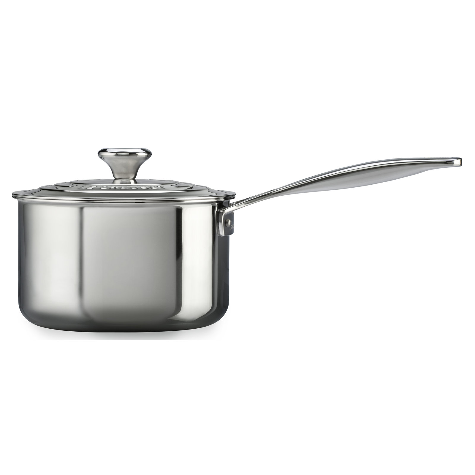 Le Creuset Stainless Steel Saucepan with Lid, 3 qt.