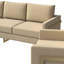 Ensemble de canapé 3 pièces rembourré en velours avec base en acier inoxydable doré Collection Celaeno-390966324