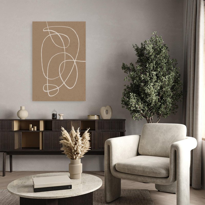 Minimalist Line Composition 04, art mural contemporain abstrait, H 36 po x l 24 po