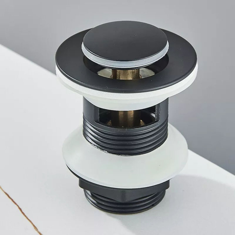 Modern Bathroom Basin Sink Tap Monobloc Mixer Taps Waterfall Black Pop Up Waste