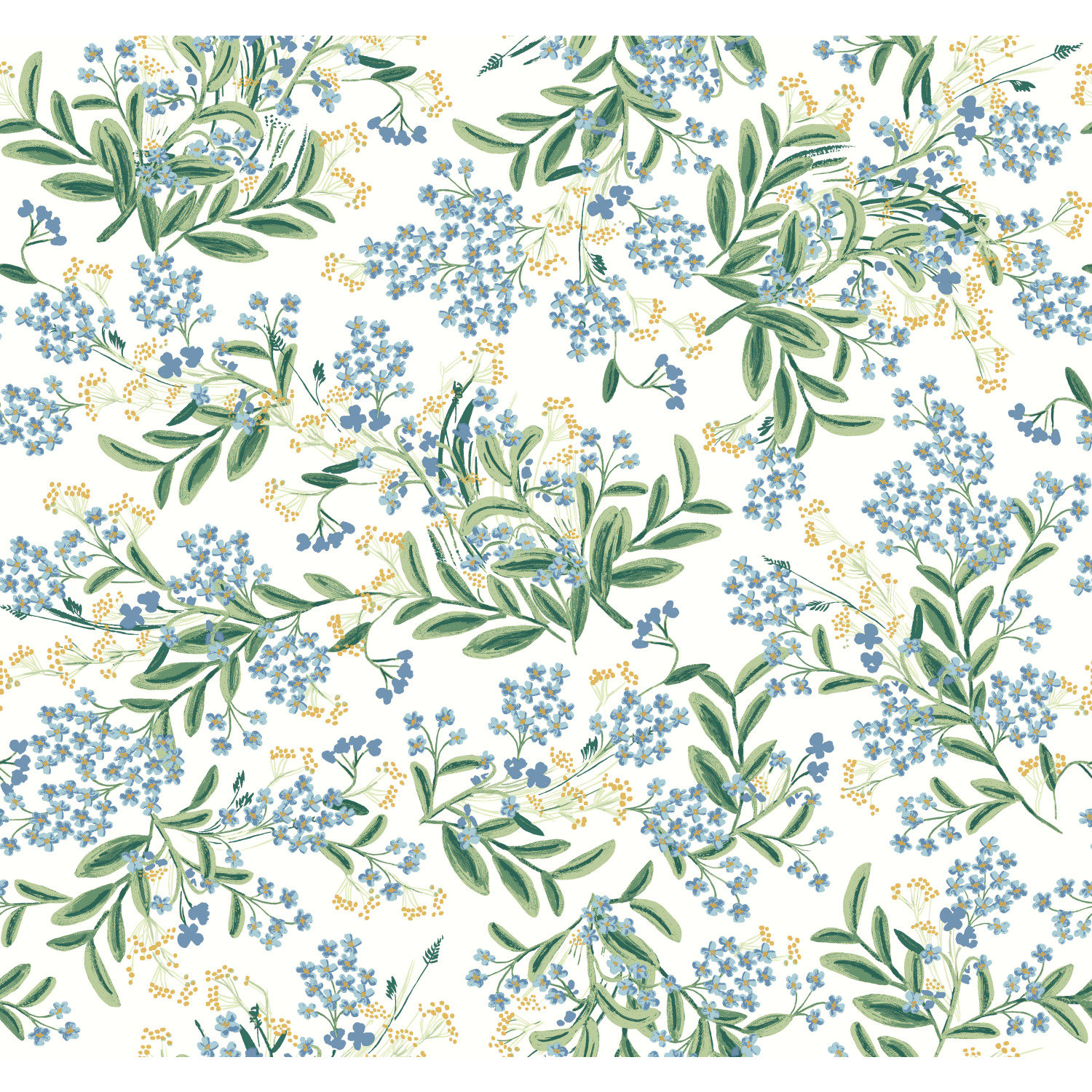 Cornflower Wallpaper Double Roll, White/Green