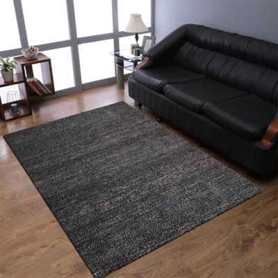 Tapis en jute tissés à la main de couleur unie écologique rectangulaire de Housel