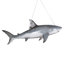 Statue de grand requin blanc au plafond