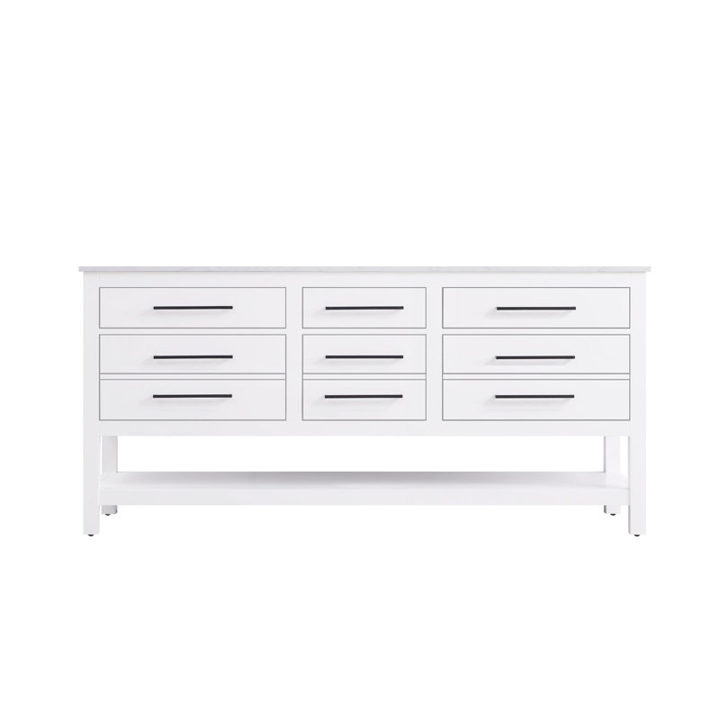 72 inch Double Bathroom Vanity_Modern_VF60572, White