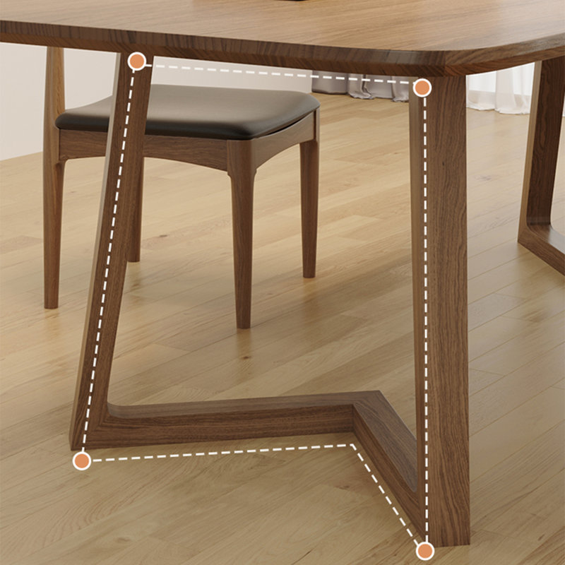 Table de salle à manger rectangulaire en bois massif brun, H 29,53 po x L 78,74 po x l 35,43 po